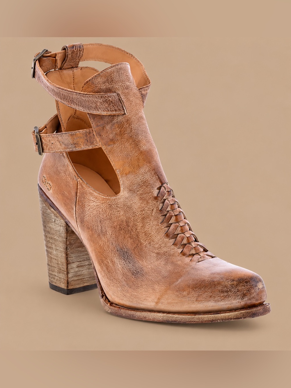 Bed Stu Onfalll F323009 Brown Leather Western Ankle Boots Size 7.5